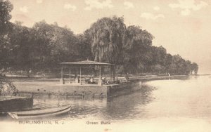 Vintage Postcard Greenbank Floating Cottage Adventure Burlington New Jersey NJ