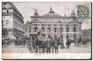 Paris Old Postcard Place of & # 39Opera