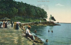 Savin Rock CT, Connecticut - Bathing on Rocky Beach - pm 1910 - DB