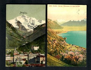FR13h Switz. 1900s Panorama Territet Chillon Villeneuve, Interlaken Die Jungfrau