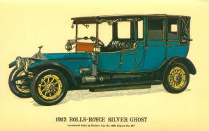 1912 Rolls-Royce Silver Ghost, Car #2069 Engine #80Y Chrome Postcard
