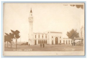 c1920's La Gare Church Bizerta Tunisia RPPC Photo Unposted Vintage Postcard