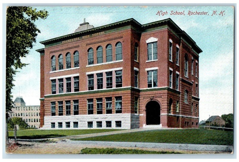 c1905 High School Building Exterior Rochester New Hampshire NH Unposted Postcard