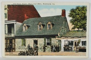 Richmond Virginia Old Stone House Main Near 20th People Posing Postcard R20