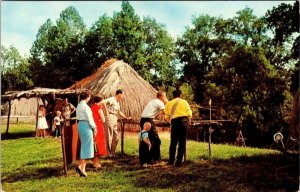 Memphis, TN Tennessee CHUCALISSA INDIAN TOWN Shooting Blow Guns VINTAGE Postcard