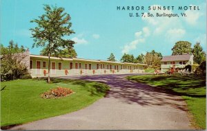 Burlington VT Harbor Sunset Motel Unused Postcard G97