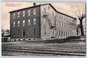 c1910 Bordentown New Jersey Vintage Postcard Eagle Shirt Factory Front Building