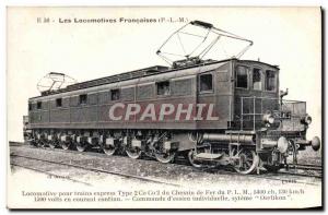 Postcard Old Train Locomotive Express Train Type 2 Co Co 2 PLM Railway