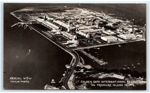 RPPC SAN FRANCISCO, CA California ~ Air View 1939 GOLDEN GATE EXPOSTION Postcard