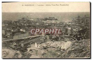 Old Postcard Panorama Marseille Joliette old ferry harbor