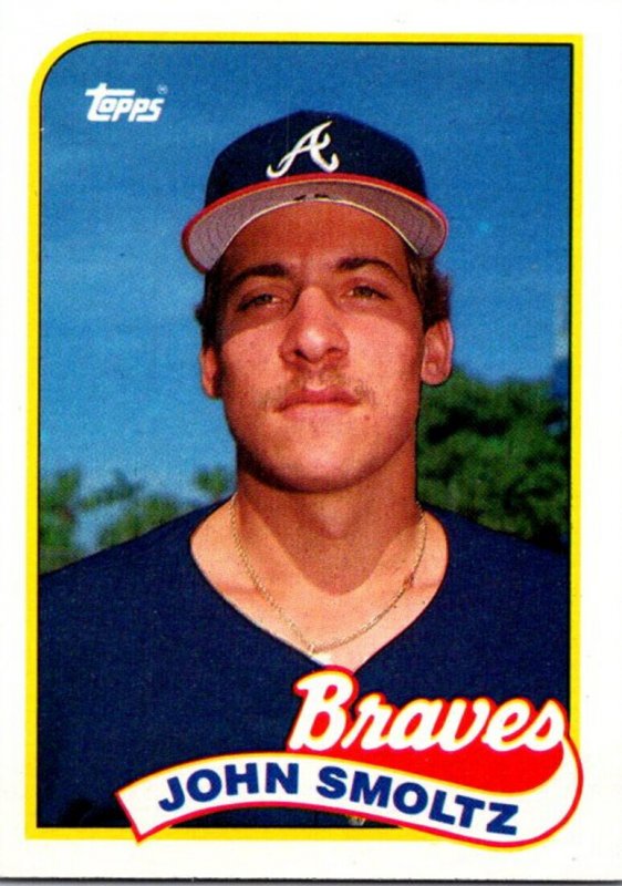 1989 Topps Baseball Card John Schmoltz P Atlanta Braves sun0252