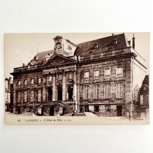 Langres France City Hall 1910s WW1 Era Postcard Europe L'Hotel De Ville PCBG12A