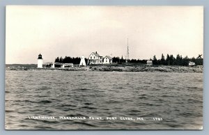 PORT CLYDE ME MARSHALLS POINT LIGHTHOUSE 1942 VINTAGE REAL PHOTO POSTCARD RPPC