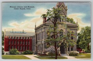 Cedar Rapids Iowa Masonic Library and Museum Postcard D30