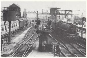 LMS 4-6-0 Royal Scot 46155 44687 Lancer Manchester Train Station Postcard