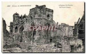 Ruins of Old Postcard montdidier L & # 39eglise St Pierre