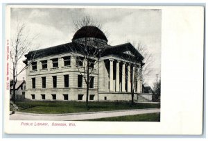 1905 Exterior View Public Library Building Oshkosh Wisconsin WI Vintage Postcard