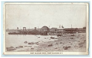 1934 Fort Slocum Dock New York NY Fort Slocum Posted Antique Postcard 