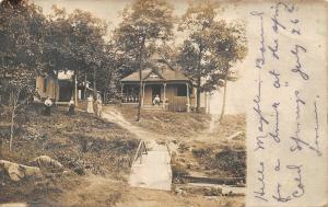 Orland IndianaCold SpringsLadies Bound for a DrinkCottagesBridge1905 RPPC