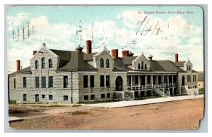 1909 Postcard Guard House Fort Riley Kan. Kansas Vintage Standard View Card 