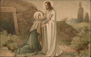 Easter Resurrection Jesus Christ Mary Magdalene ?? C1910 Vintage Postcard 