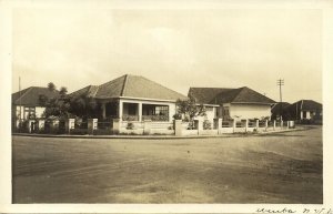 aruba, N.W.I., Street with Unknown Building (1940s) RPPC Postcard