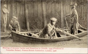 Jacques Cartier & Donocona Canada 1535 Butter Sculpture London 1908 Postcard H33