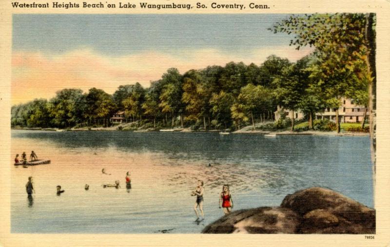 CT - South Coventry. Waterfront Heights Beach, Lake Wangumbaug