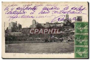 Old Postcard L & # 39Eglise Chauvigny and Castle High City