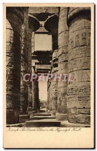 Postcard Ancient Egypt Egypt Karnak The great pillars in the hall Hypostyle