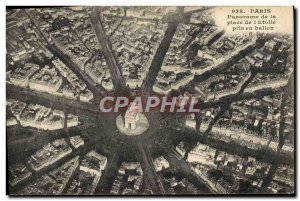 Old Postcard Panorama of Paris instead of taking & # 39Etoile ball