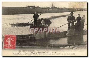 Old Postcard Au Marais Challans Skiffs Boats dishes whose maraîchins use to ...