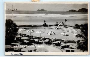 *Brazil Resort Pool Guaruja Santos Piscina Epraia Vintage Photo Postcard C87