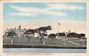 NAVAL TRAINING STATION FROM WATERFRONT-NEWPORT RHODE ISLAND 1918 POSTCARD