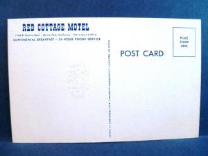 Postcard CA Menlo Park Red Cottage Motel  Vintage