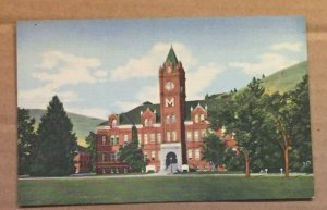 UNUSED LINEN POSTCARD - ADMIN. BLDG.- UNIVERSITY OF MONTANA, MISSOULA, MONTANA