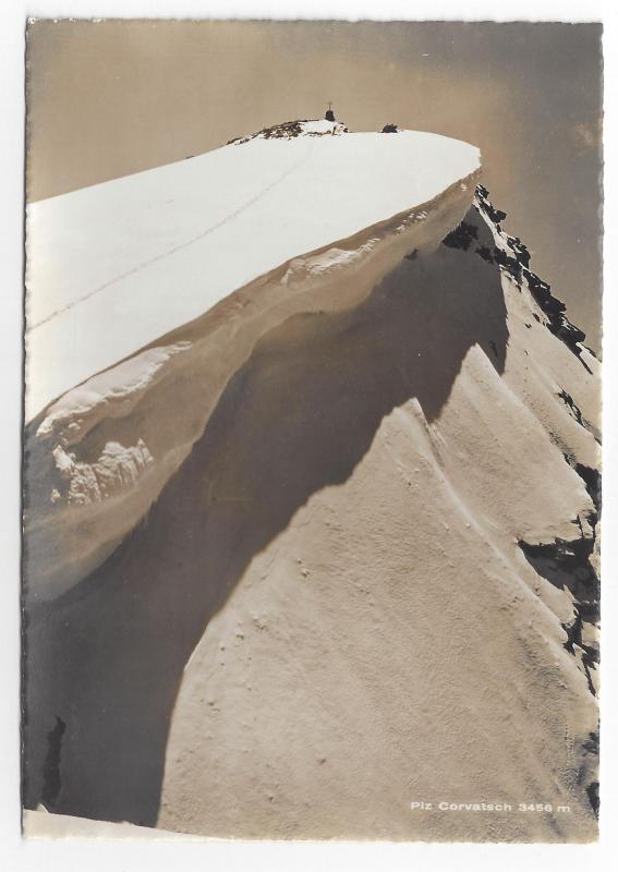 RPPC  Piz Corvatsch Switzerland Bernina Range Real Photo