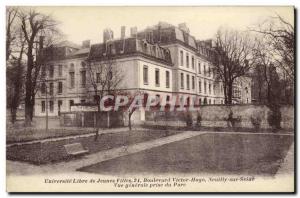 Postcard Old Nanterre University girls Boulevard Victor Hugo General view tak...