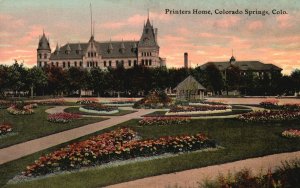 Vintage Postcard Printers Home Flower Garden Landscape Colorado Springs Colorado