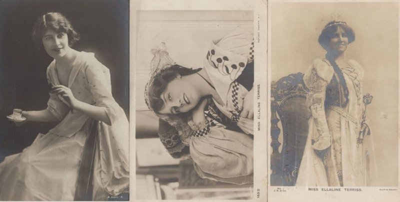 Miss Ellaline Terriss Edwardian Actress 2x More Old Postcards & More