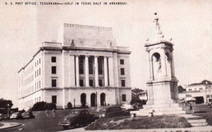 Texarkana - The U.S. Post Office - Half in Texas, Half in Arkansas - 1940s