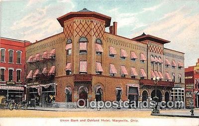 Union Bank & Oakland Hotel Marysville, Ohio, USA 1907 