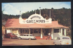 MANITOU SPRINGS COLORADO CAVE OF THE WINDS 1950;s CARS ADVERTISING POSTCARD