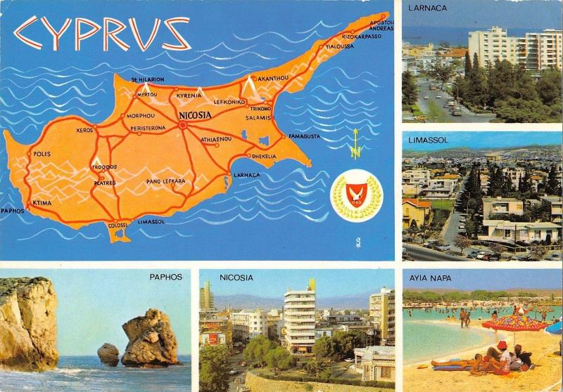 B96498 cyprus map cartes geographiques