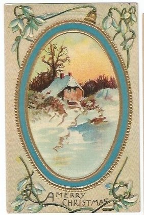 Vintage Postcard Winter Scene Christmas Greetings 1910