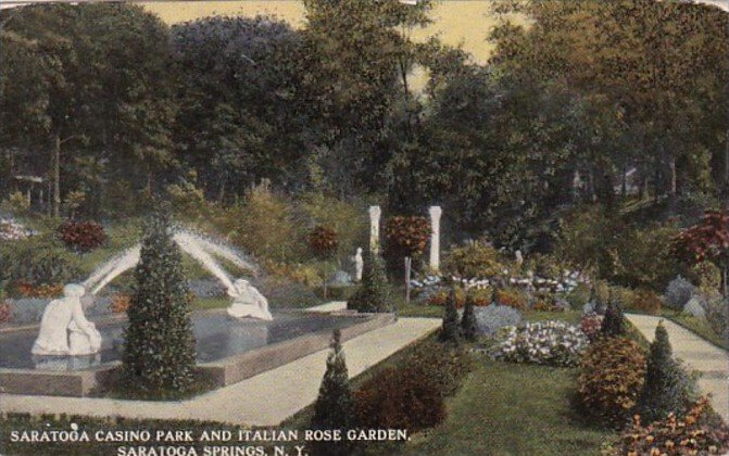 New York Saratoga Springs Casino Park and Italian Rose Garden 1912