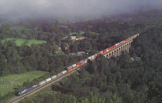 Consolidated Rail Corp Train Number TV203 Crossing Starrucca Viaduct at Lanes...