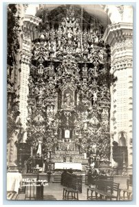 c1940's Interior of Church Altar Mayor Taxco Guerrero Mexico RPPC Photo Postcard