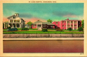 St Luke Hospital Middleboro Massachusetts MA UNP Linen Postcard  D12