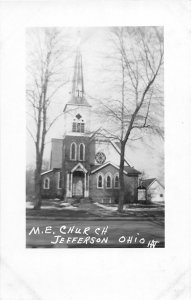 G70/ Jefferson Ohio RPPC Postcard c50s M.E. Church Building